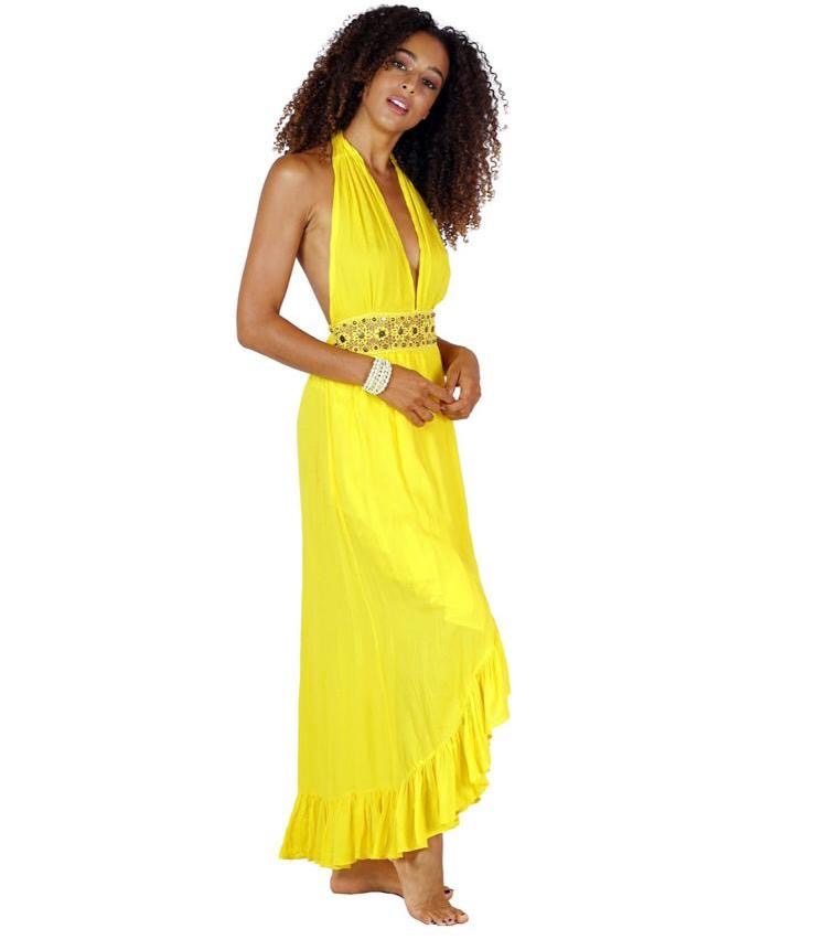 Denisse Ruffle Detail Maxi Dress