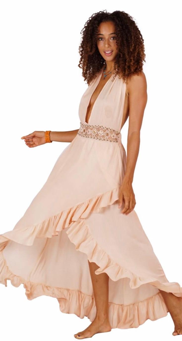 Denisse Ruffle Detail Maxi Dress