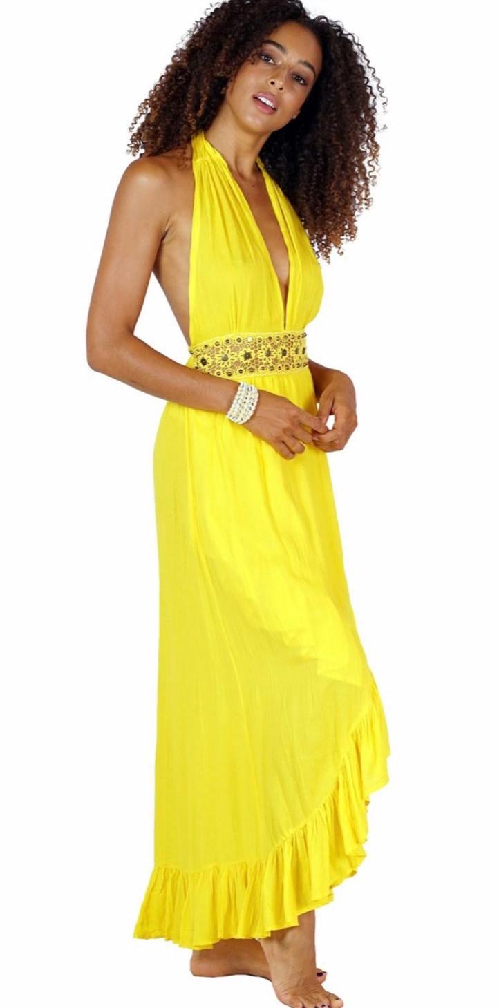 Denisse Ruffle Detail Maxi Dress