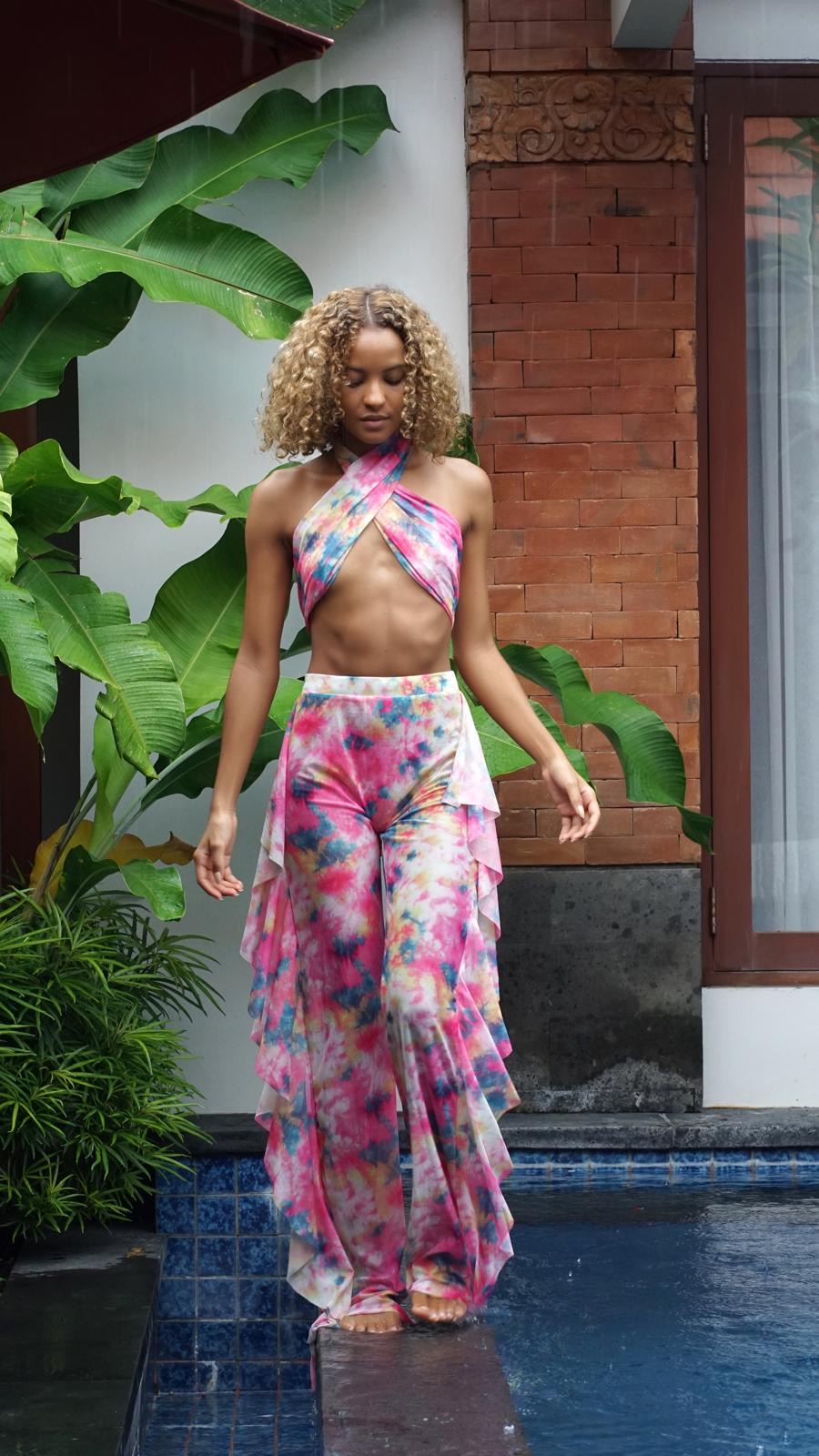 By The Pool With Natalie Tie-Dye Mesh Pant Set