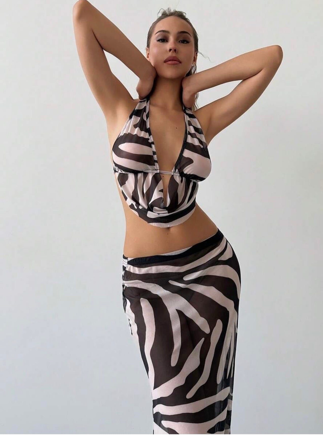Luna zebra long skirt set