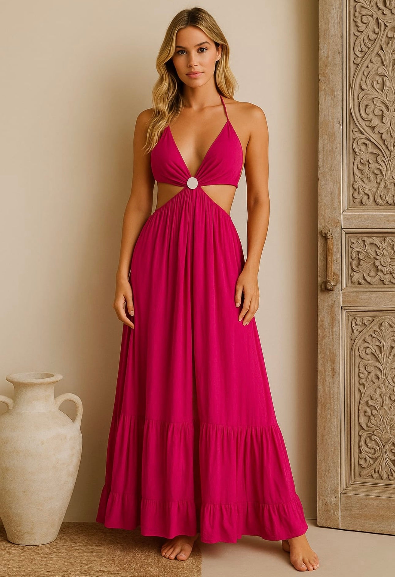 UCVOGUE 100 % Rayon new 2026 Maxi dress