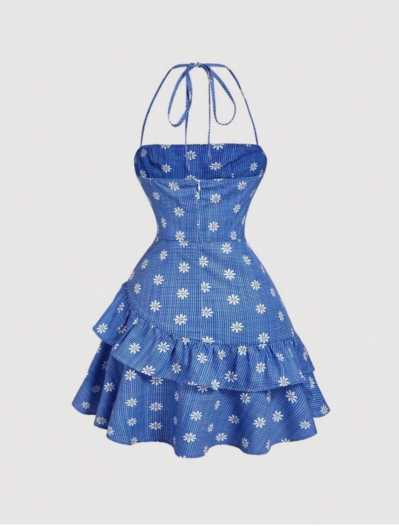 UCVOGUE halter floral mini dress