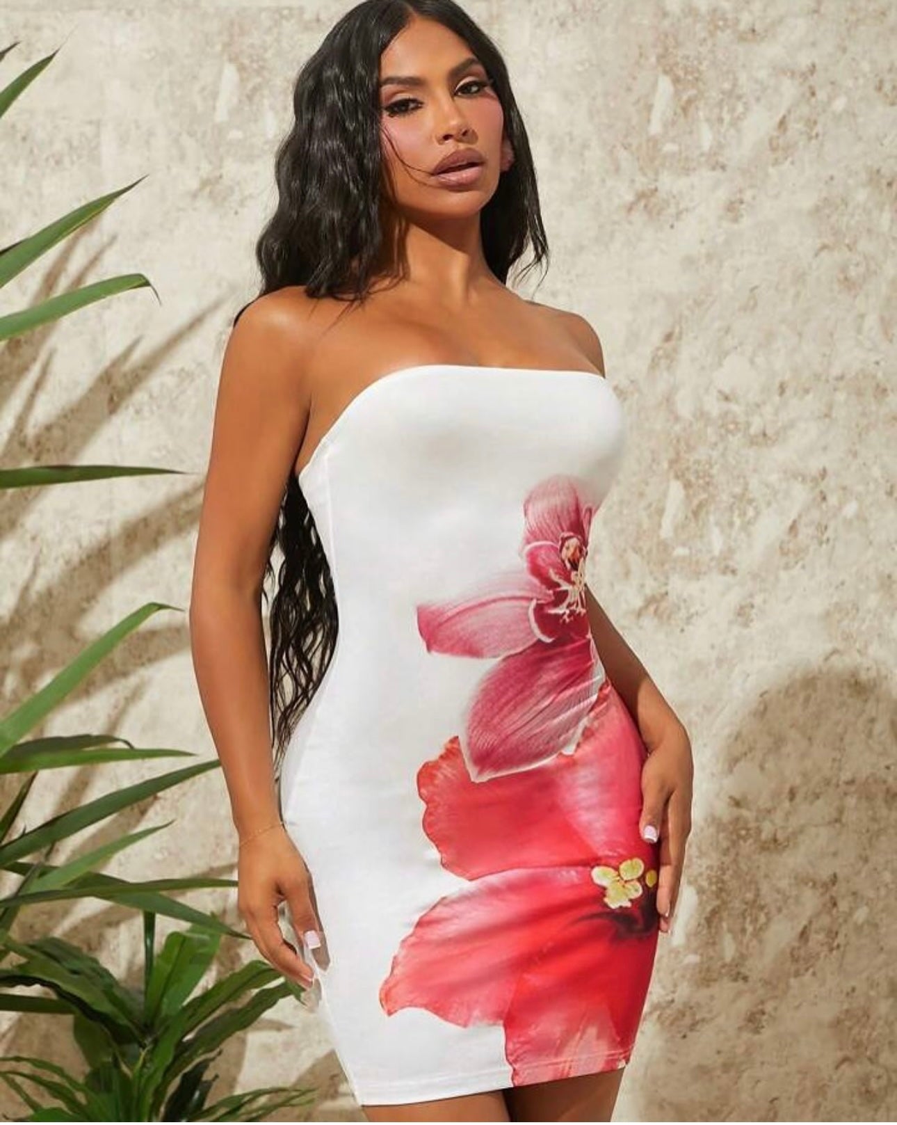 Nora tube floral mini dress