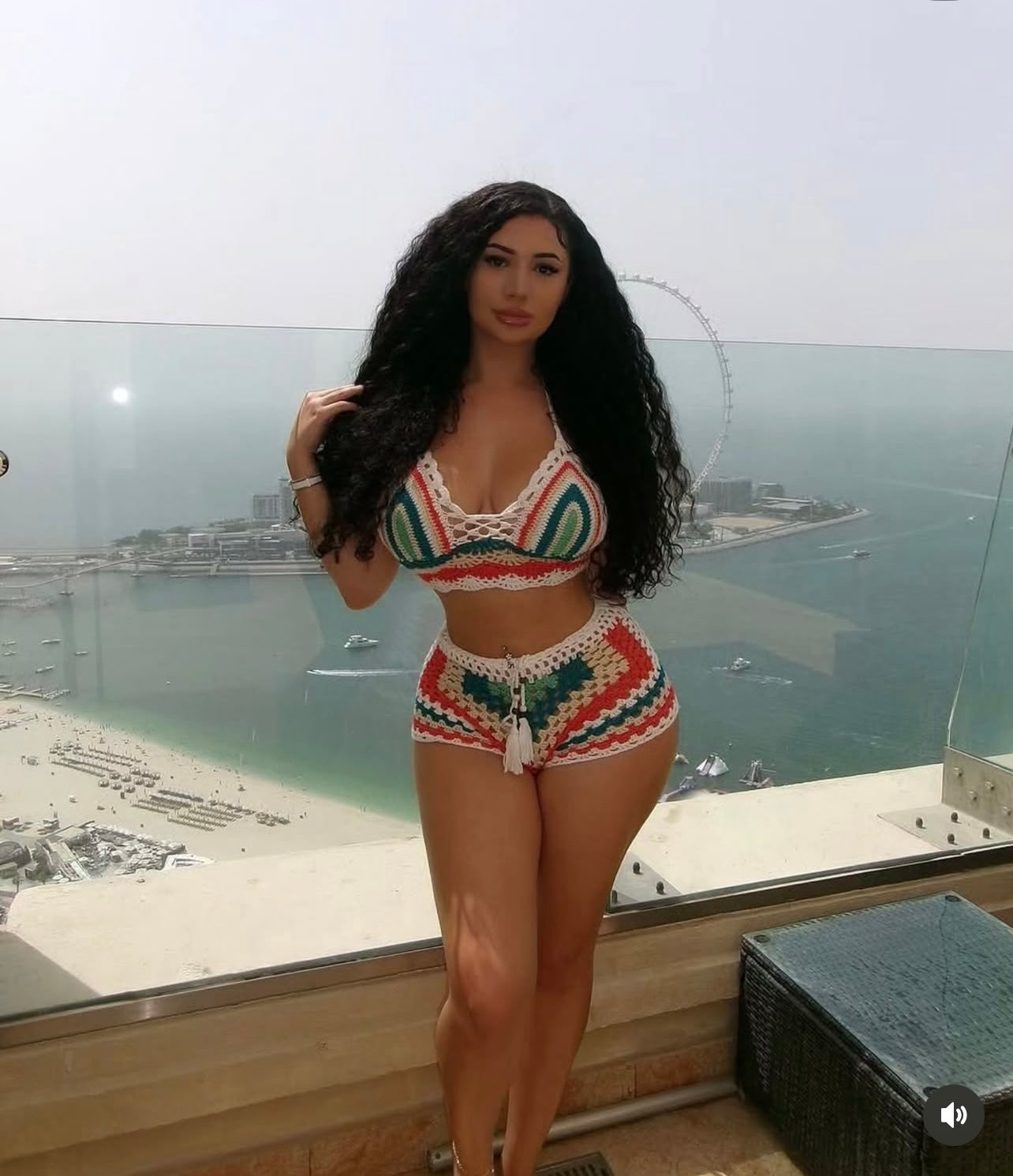 Clarissa crochet stripes short set