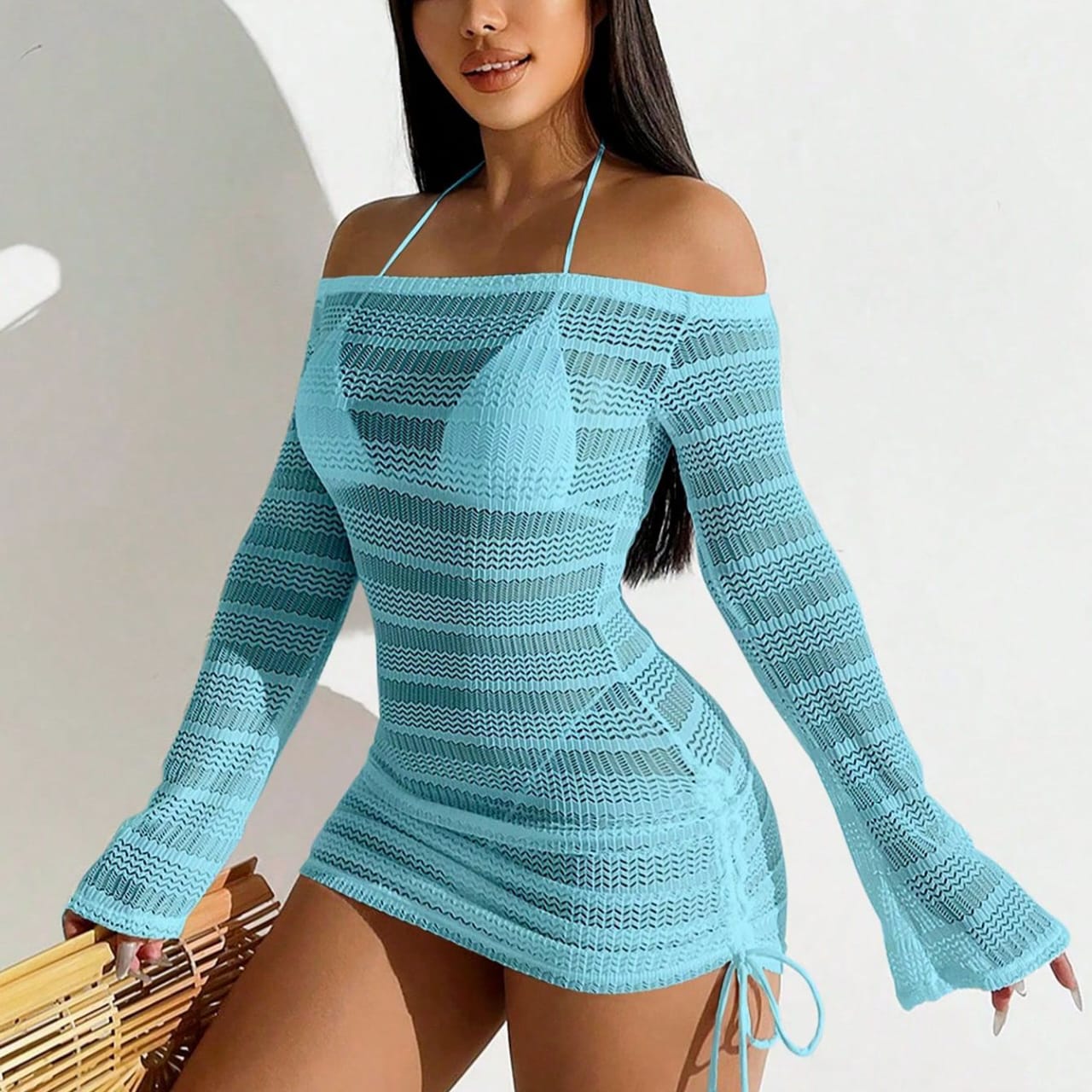 Beach vibes with off the shoulder sexy style