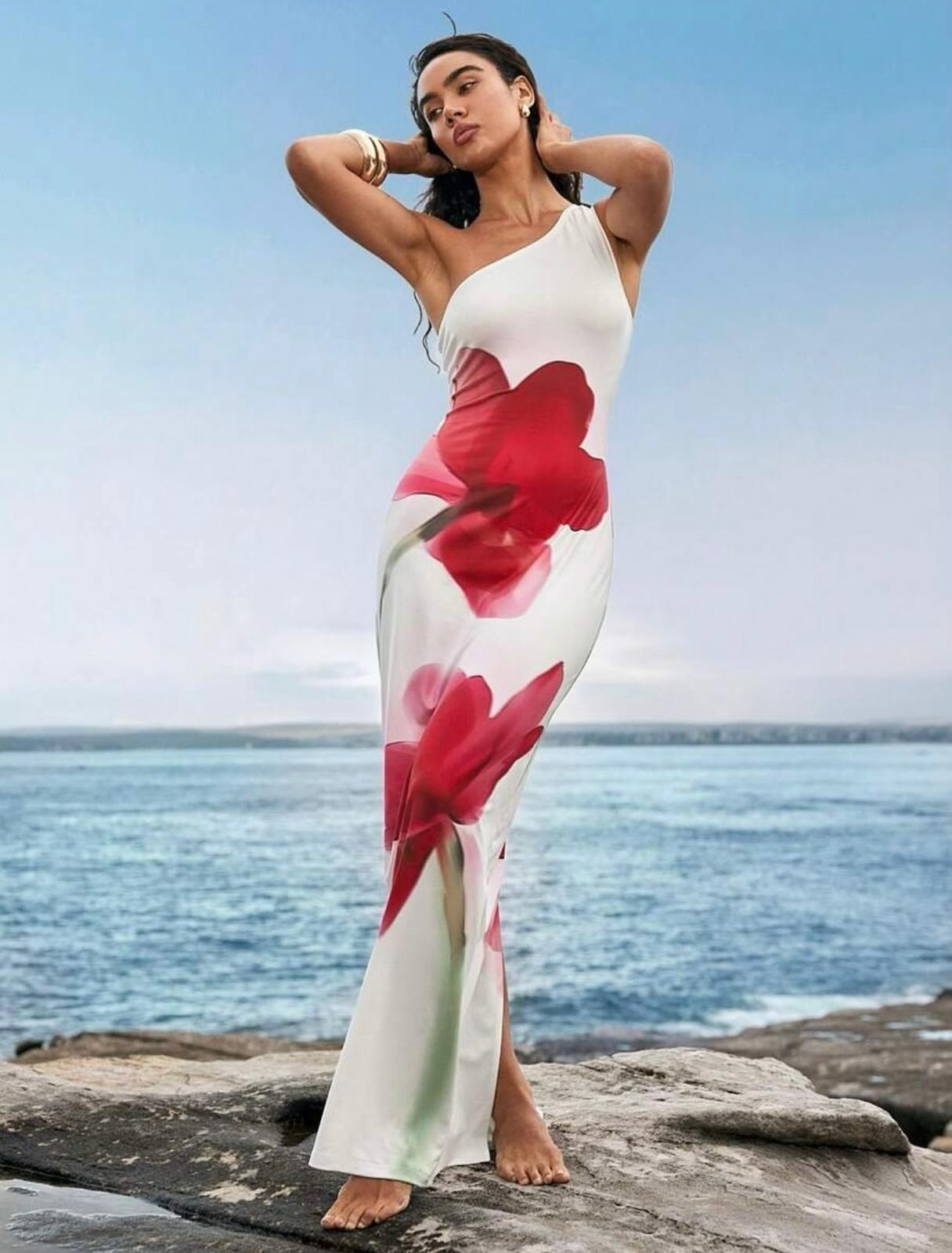 Oahu one shoulder maxi dress