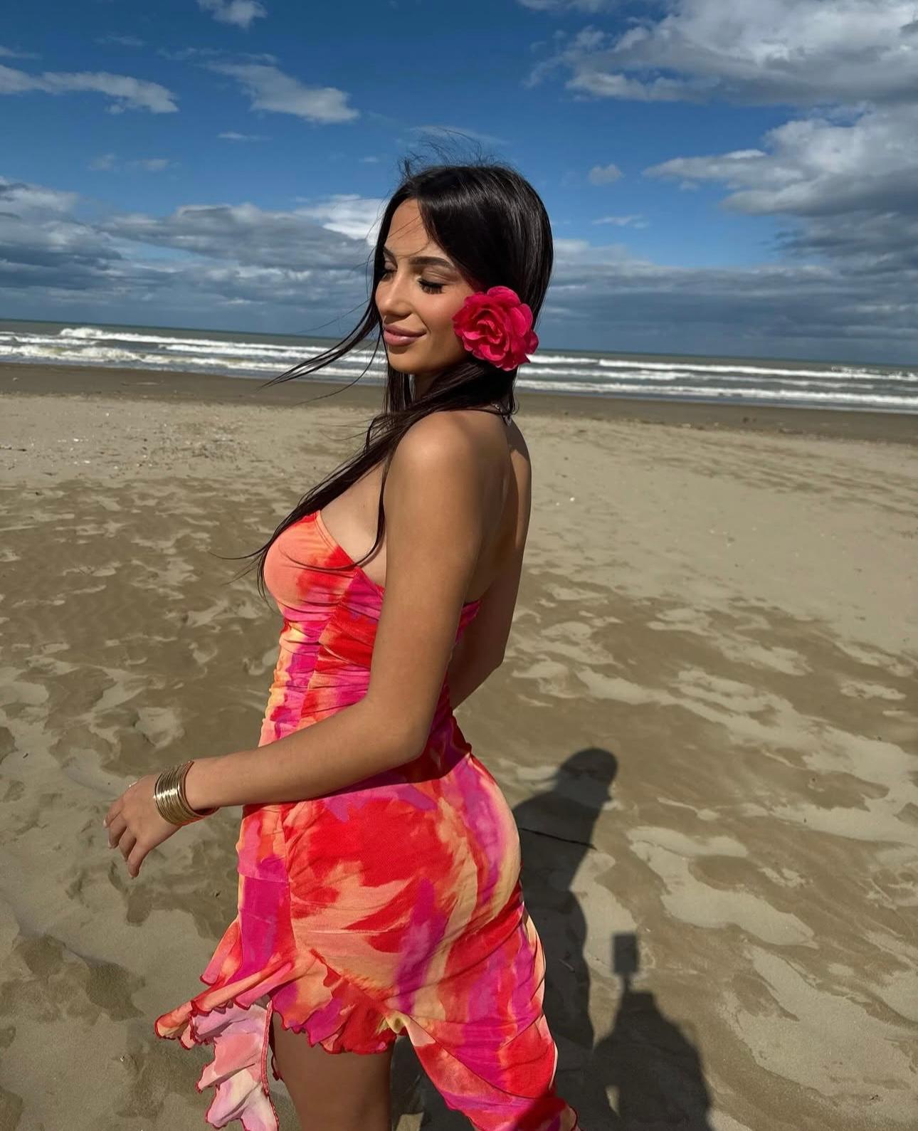 Rufina open back ruffles dress