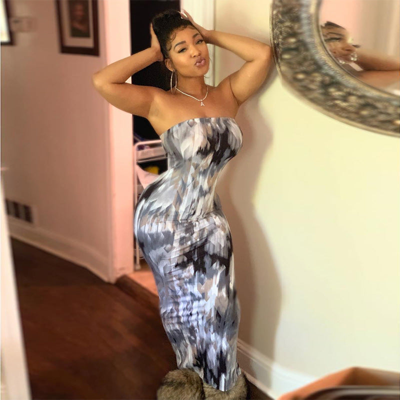 Francia stripes long dress