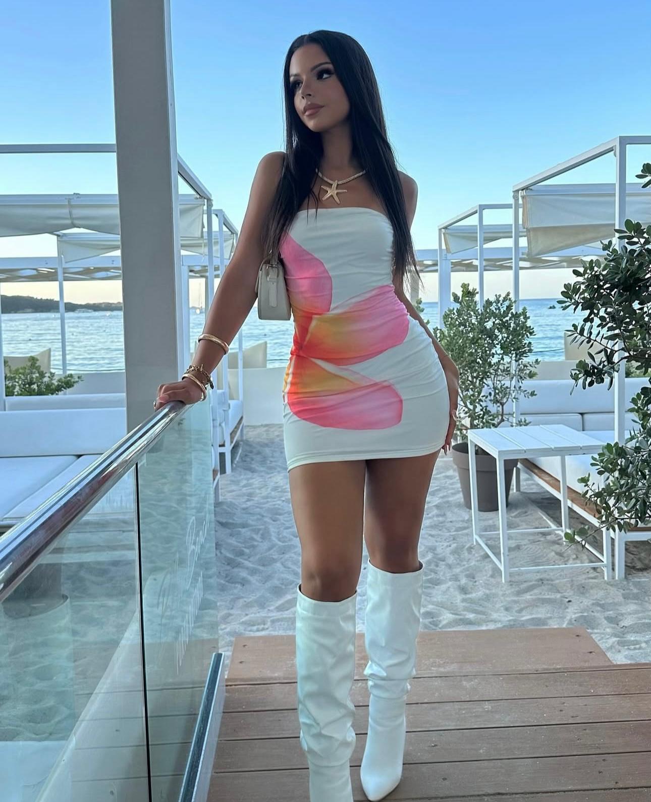 Nora tube floral mini dress