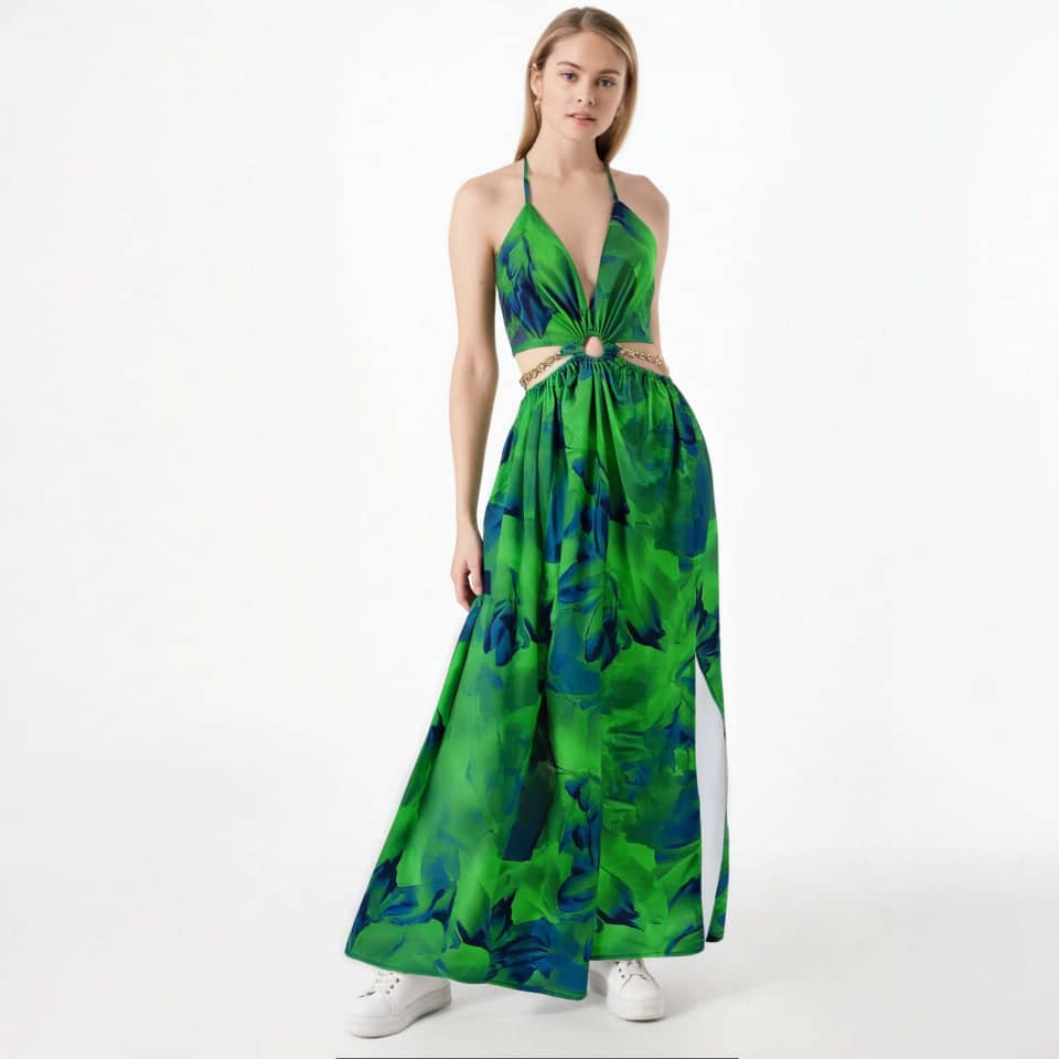 Big island hibiscus flowers maxi dress