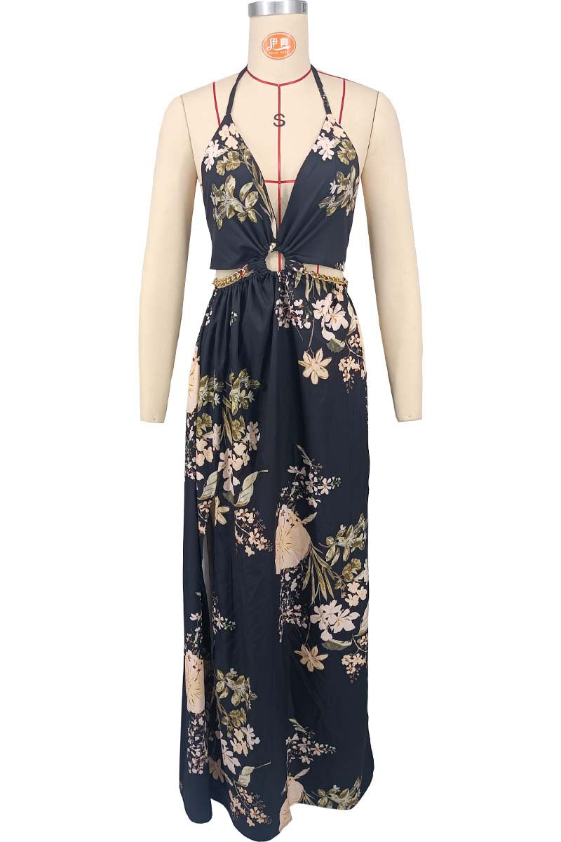 Big island hibiscus flowers maxi dress