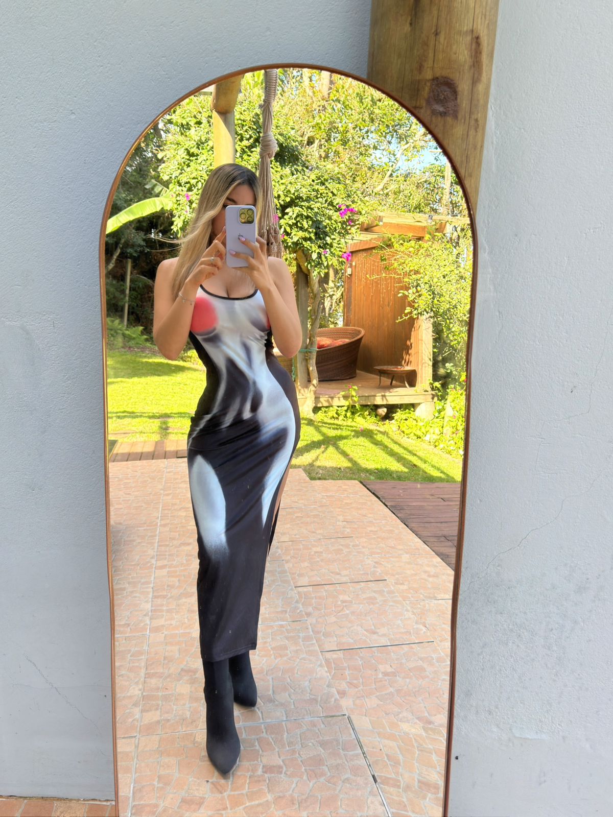 Ana open split tattoo Maxi dress