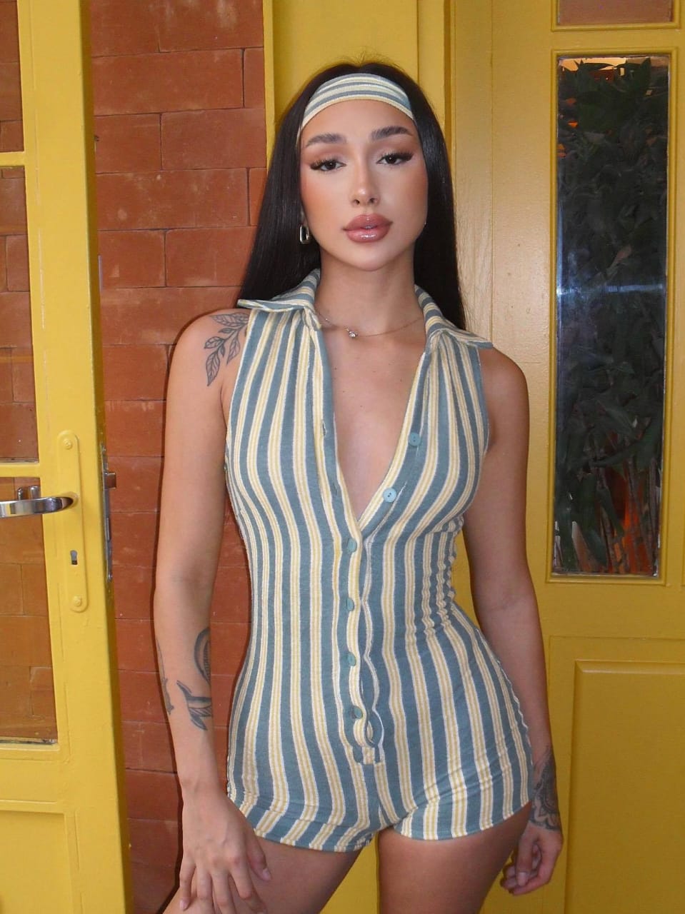 Santa Monica stripes romper