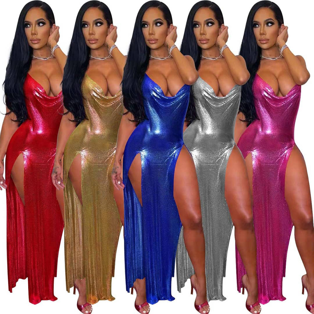 Manuela pink Metallic dress