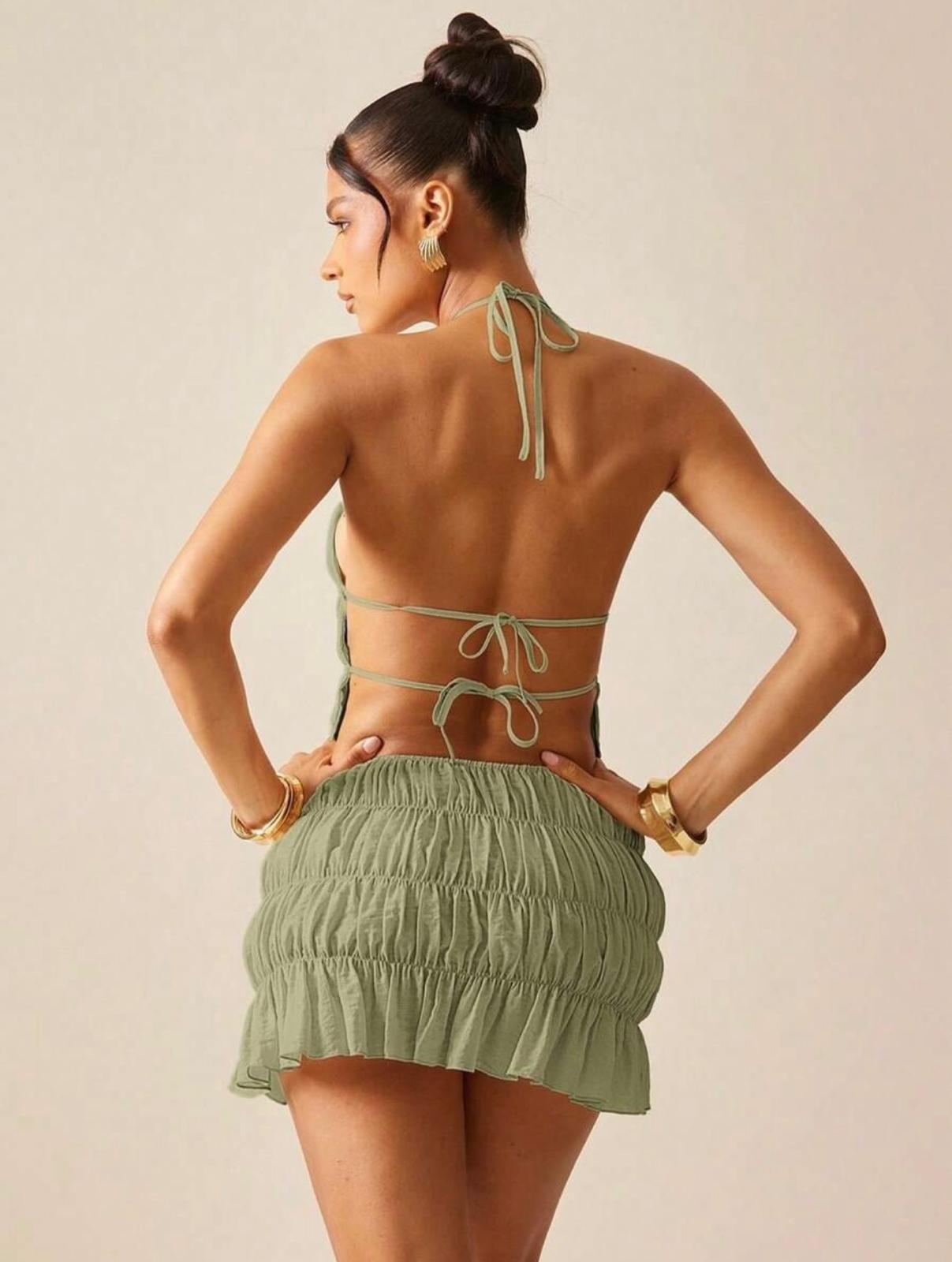 UCVOGUE summer skirt & top set