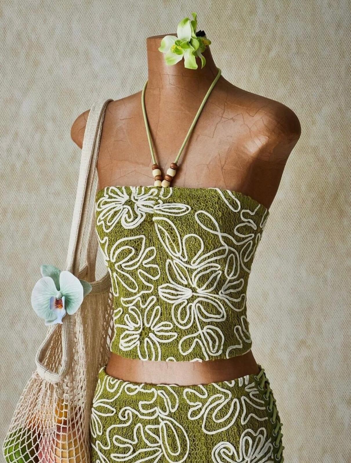 UCVOGUE embroidered matching vibes top & short pant outfit
