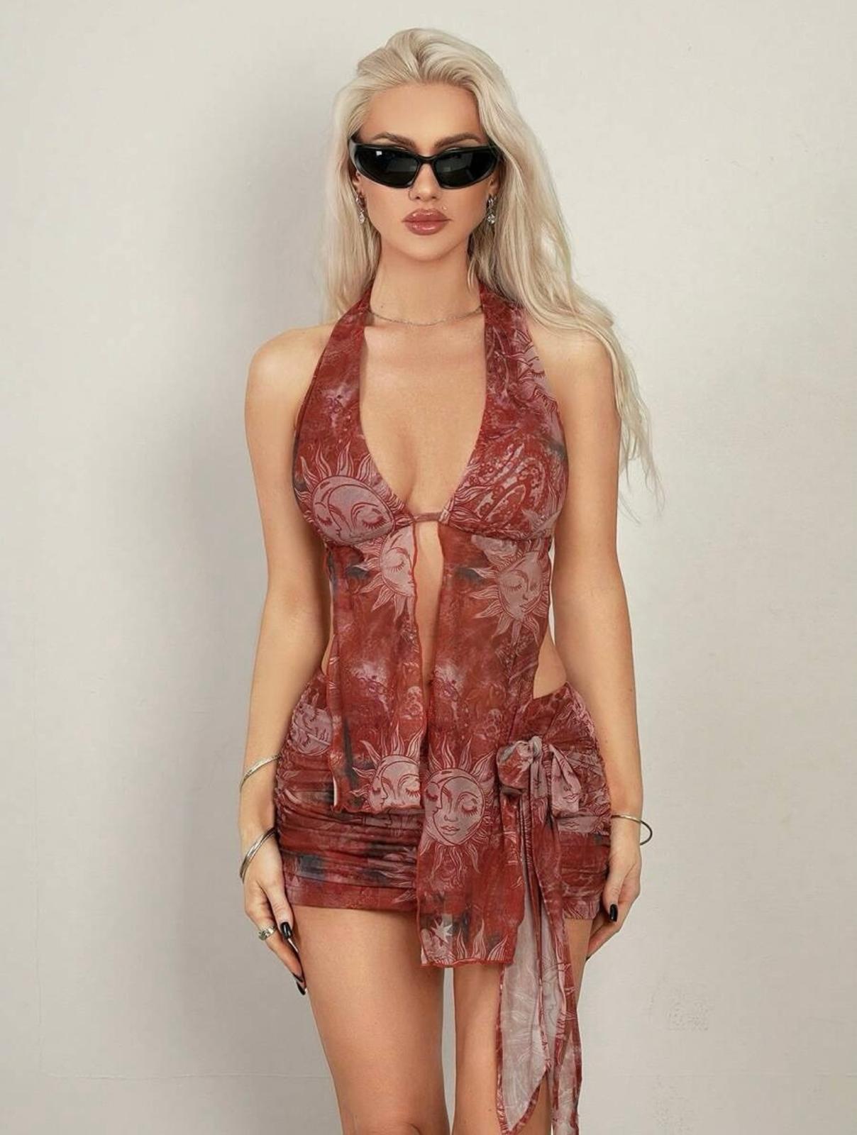 Svetlana matching skirt short set
