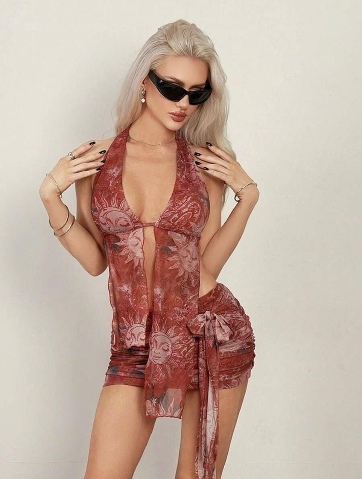 Svetlana matching skirt short set