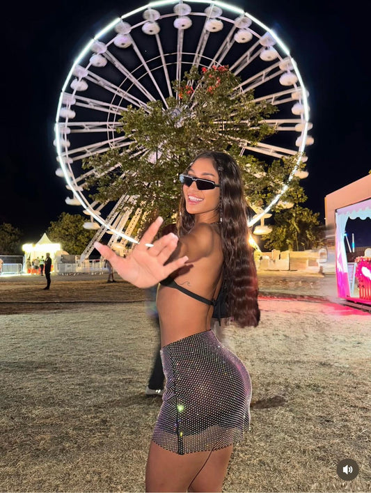 Let’s party with Nicolle silver sexy skirt