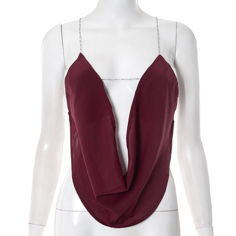 Darana sexy open back halter top