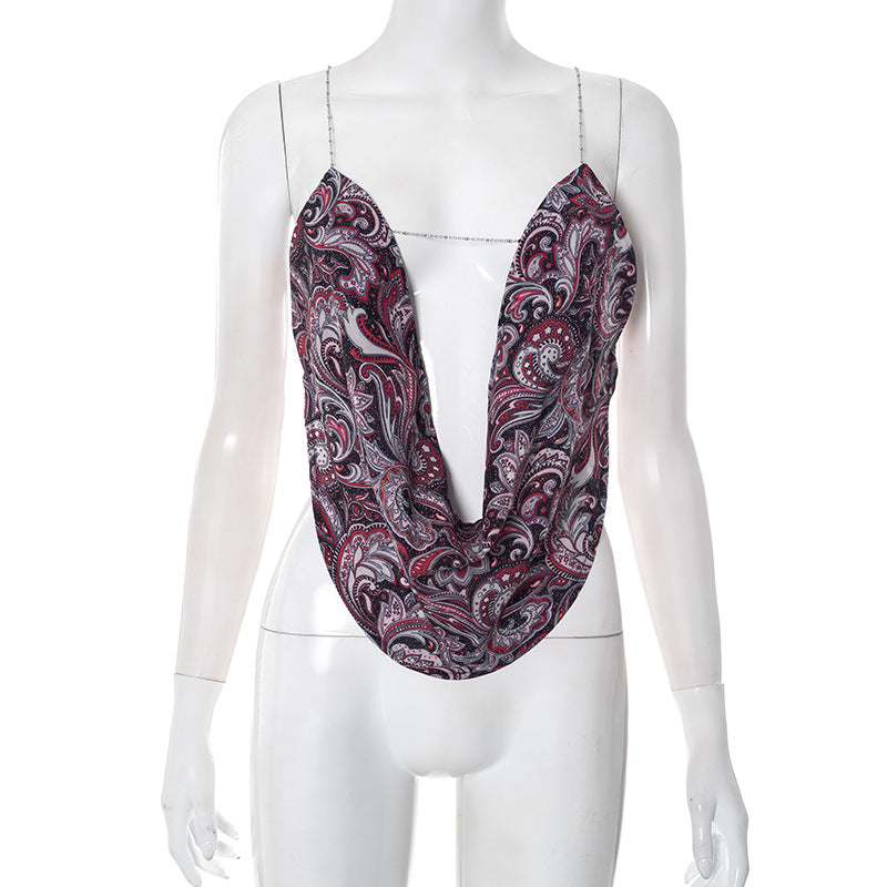 Darana sexy open back halter top