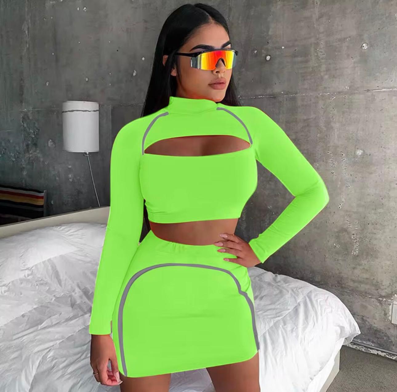 UCVOGUE summer mini skirt trendy style set sexy club wear