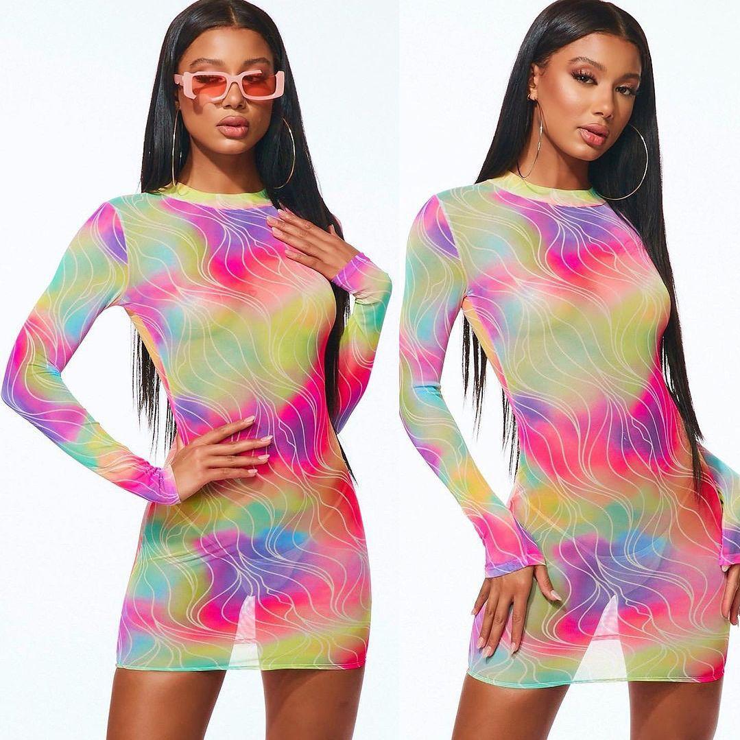 In the garden with Spring Mesh Mini Dress