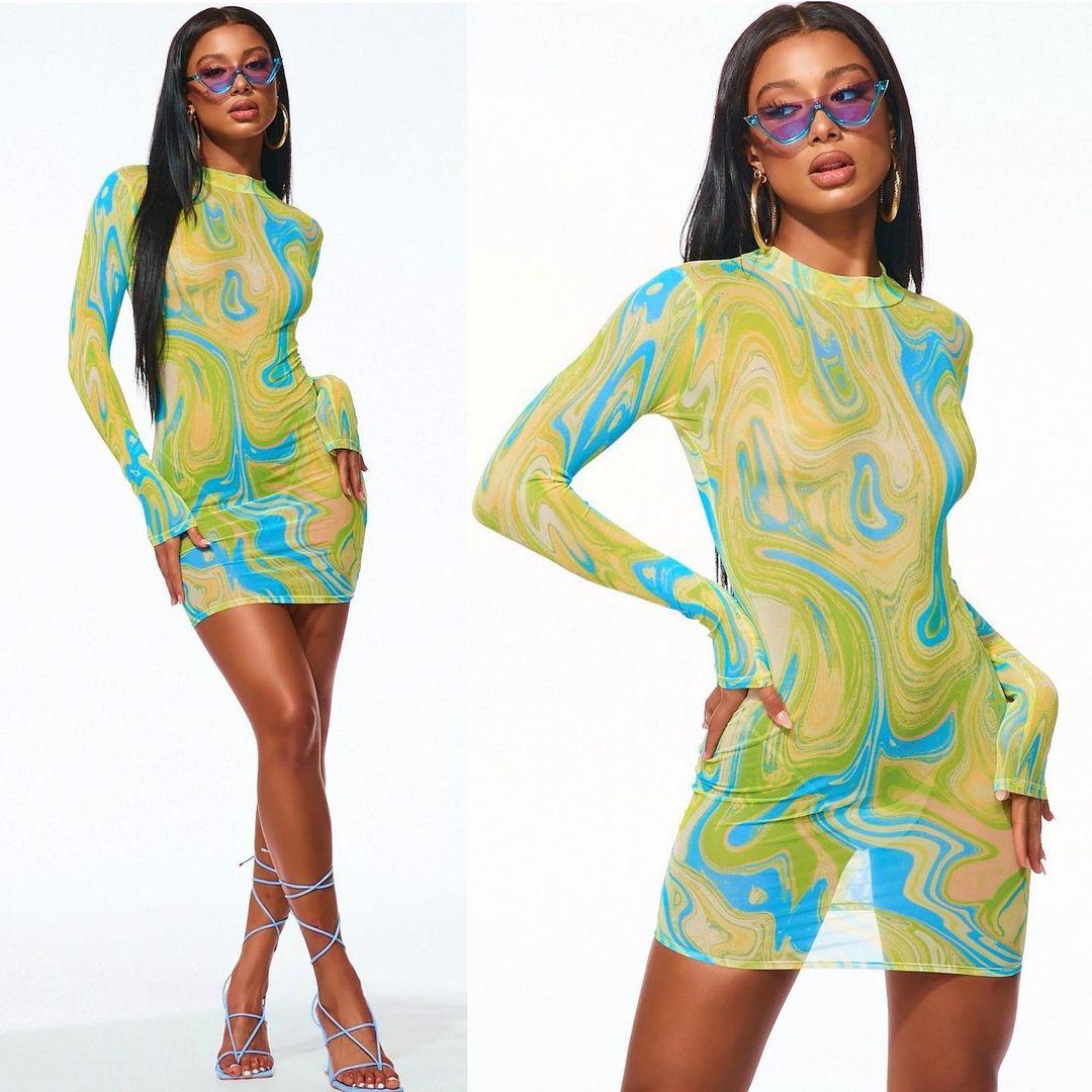 In the garden with Spring Mesh Mini Dress