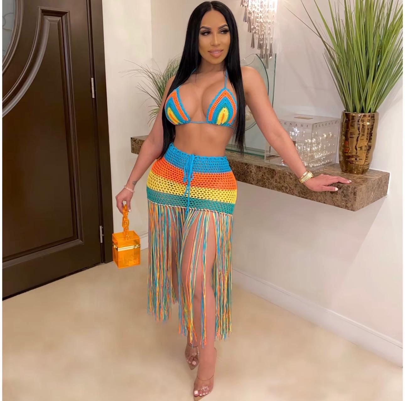 Bella Crochet Long Skirt Set