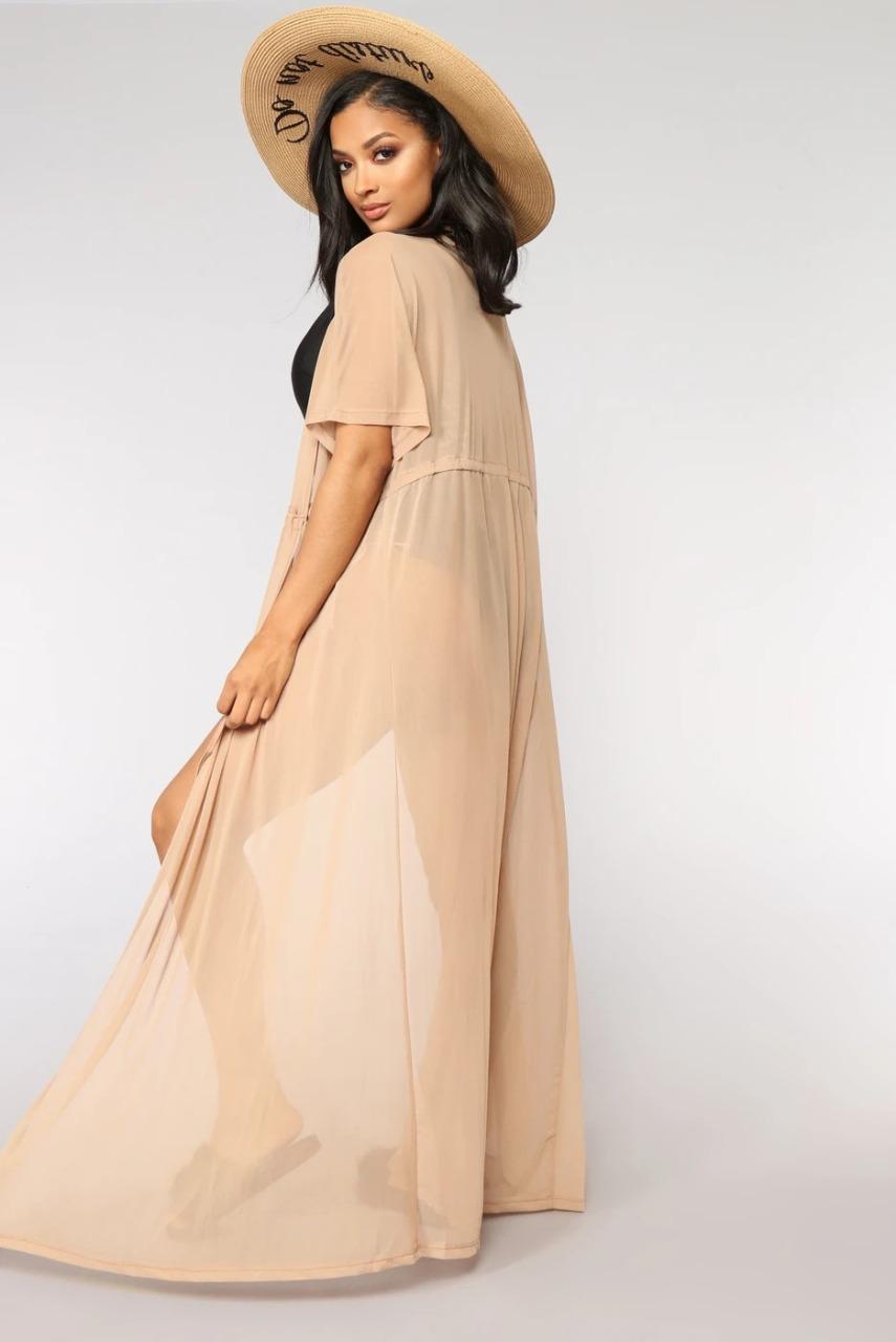 Vacation mood Mesh long coverup