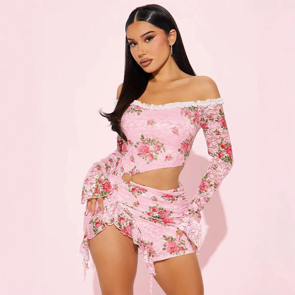 Paris floral sexy dress