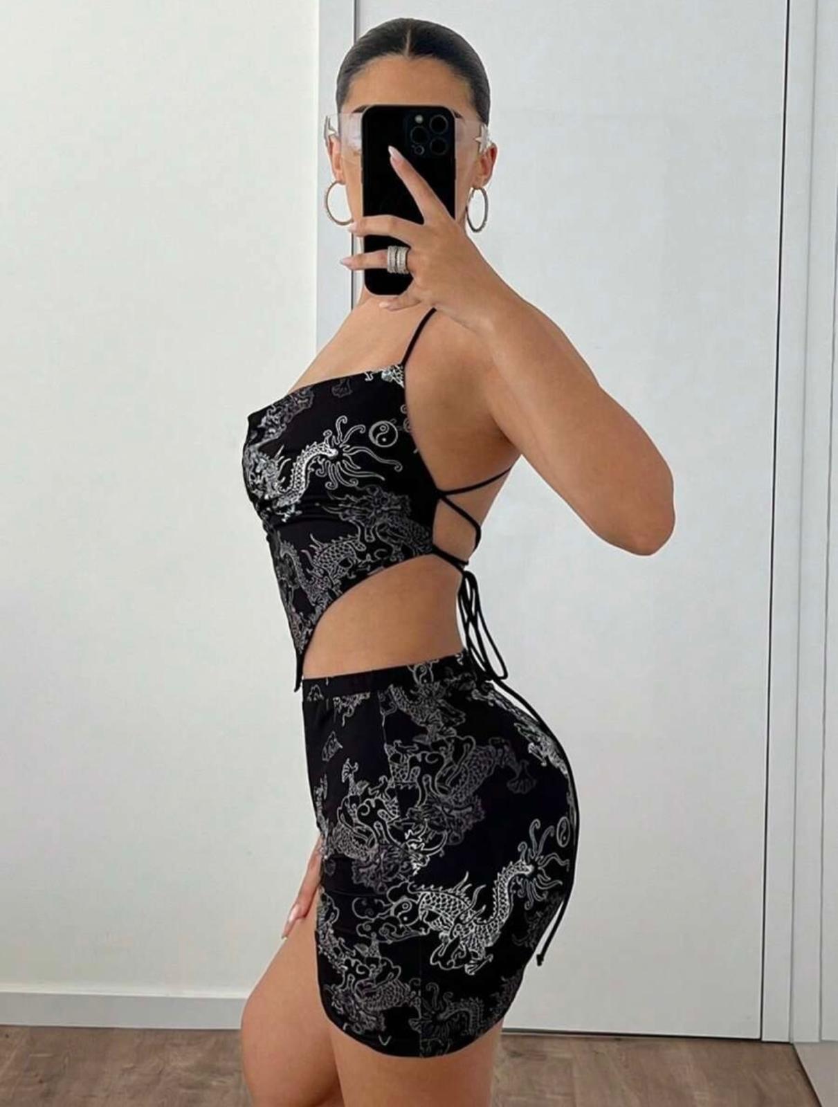 UCVOGUE matching sexy skirt Top set