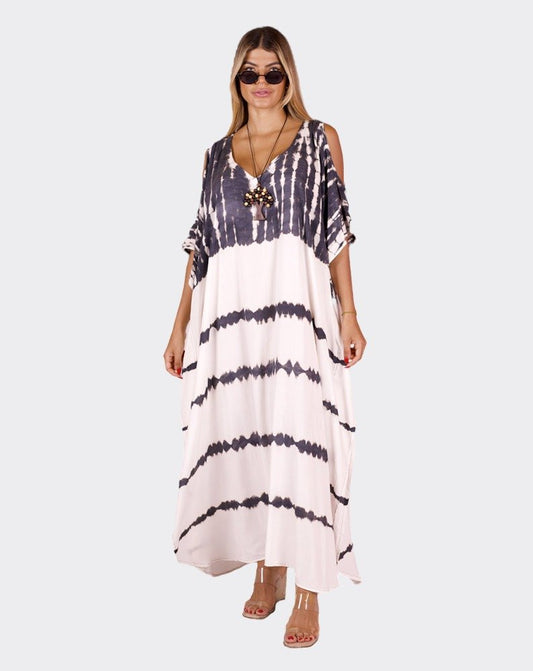 Black & White Sandy Boho Kaftan