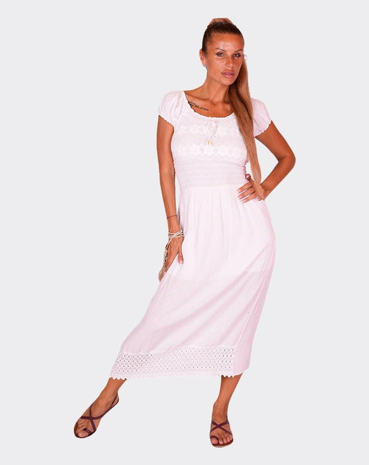 Aurel White Long Dress