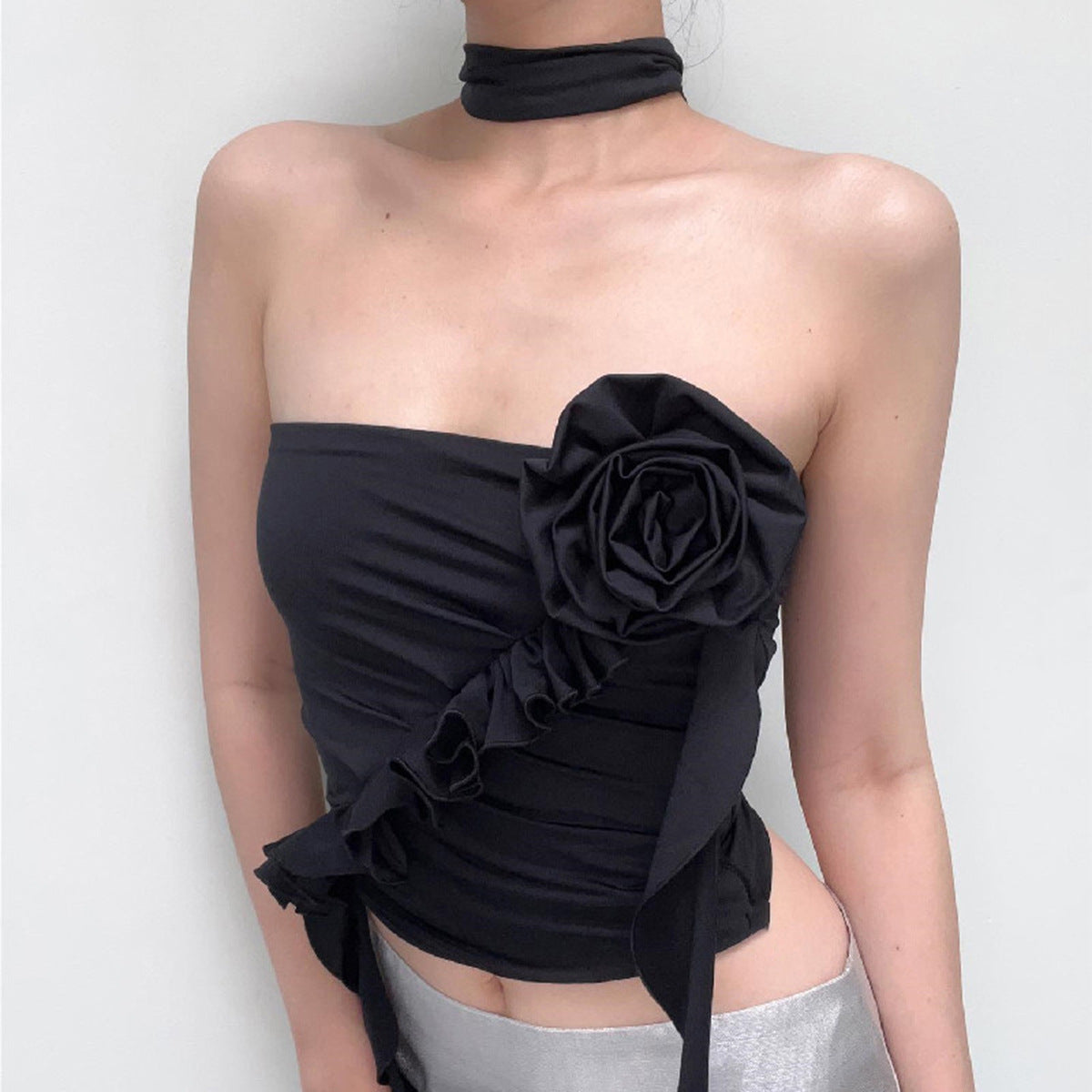 Elegant one necked floral shaped top
