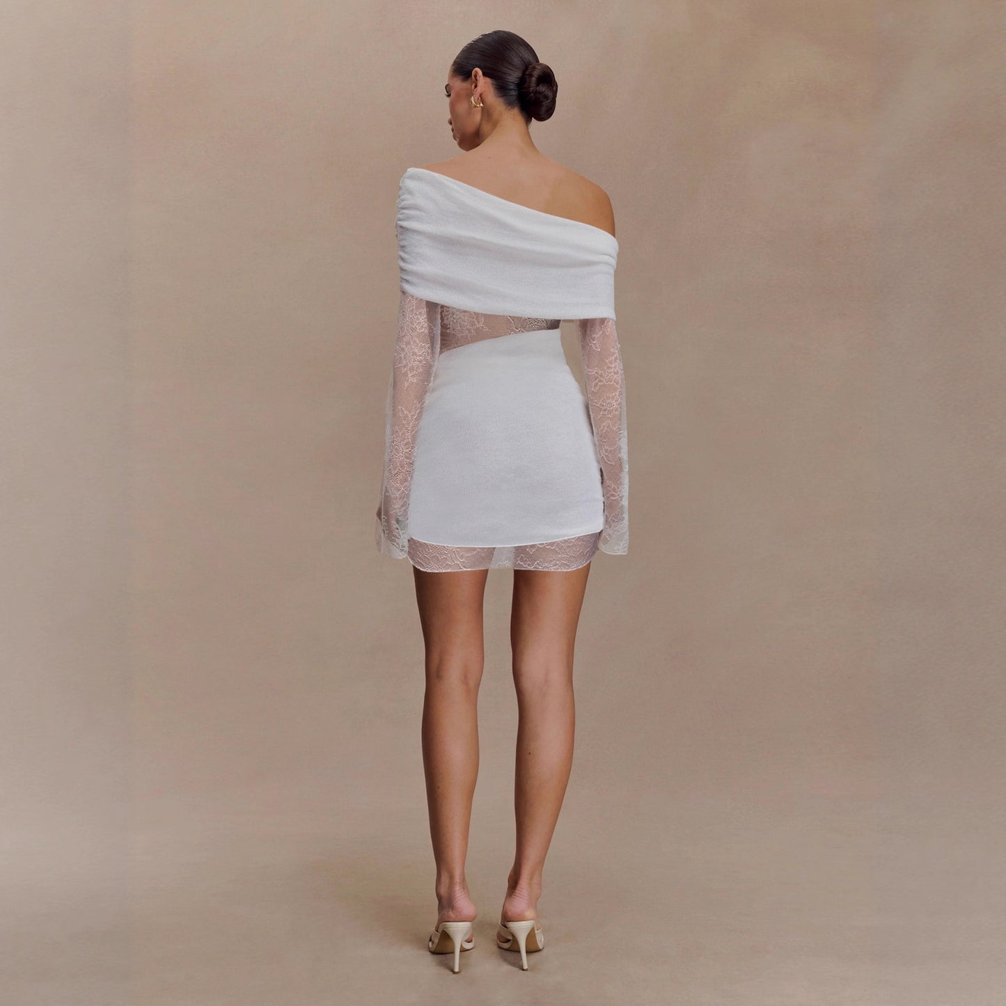 Slanted Shoulder Perspective Dress