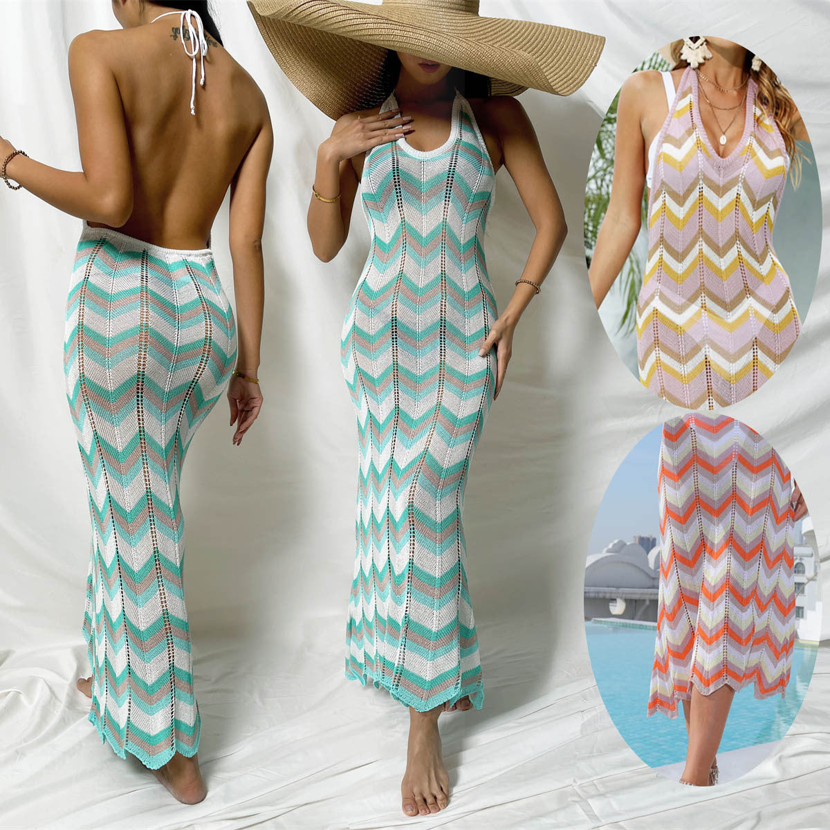 Mid color lace up beach skirt