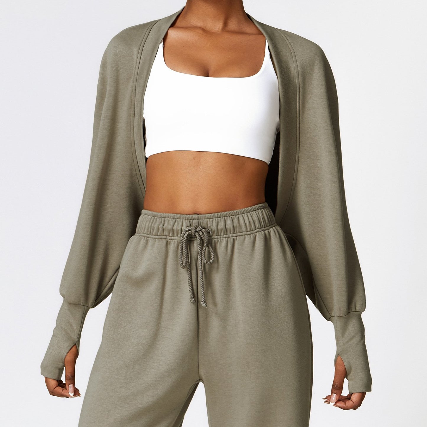 Knitted Cardigan With Bat Sleeves With Sports Jacket Running Sports