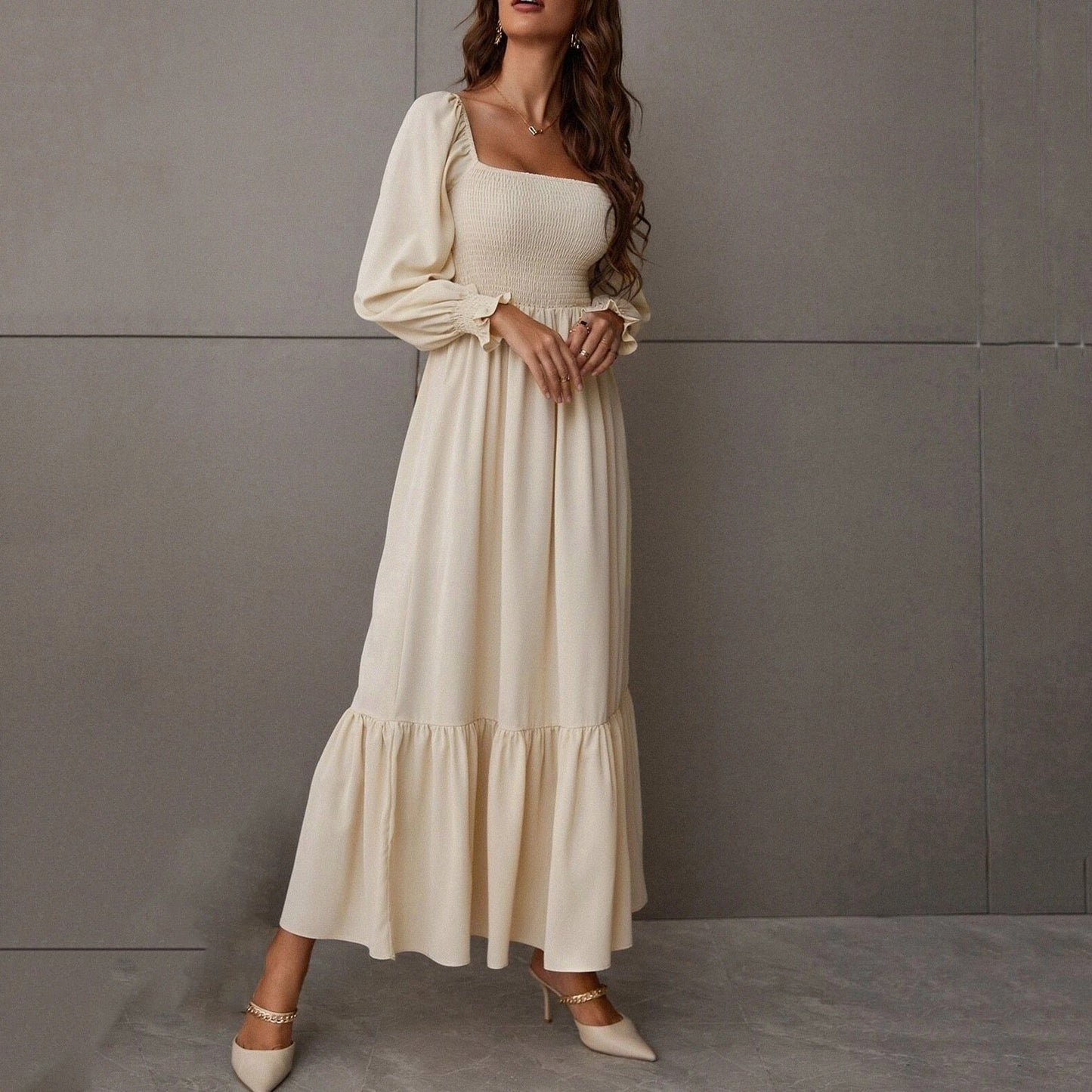 Fitted Dress With Ruffles