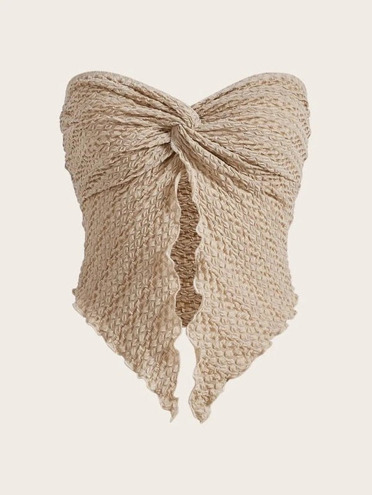 Gani Pleated Strapless Backless Top