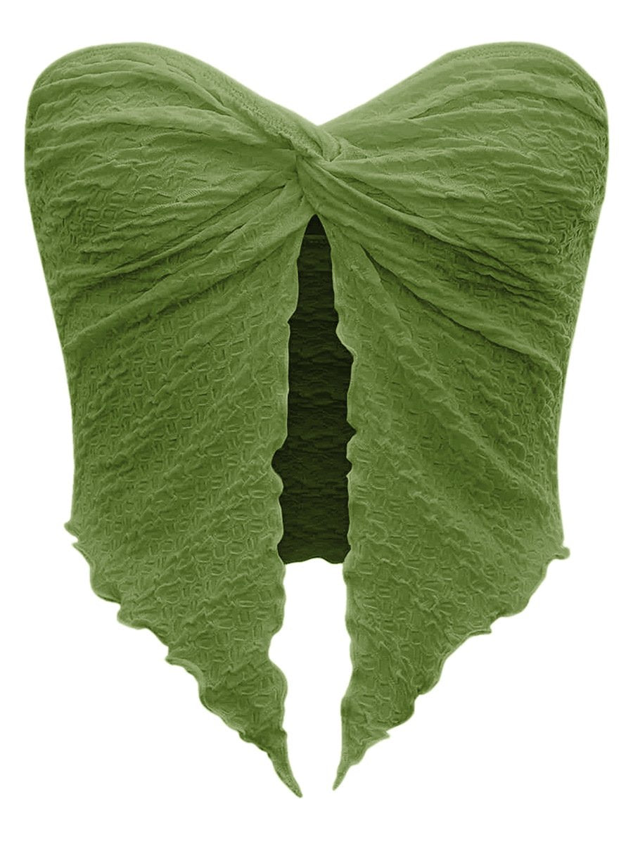 Gani Pleated Strapless Backless Top