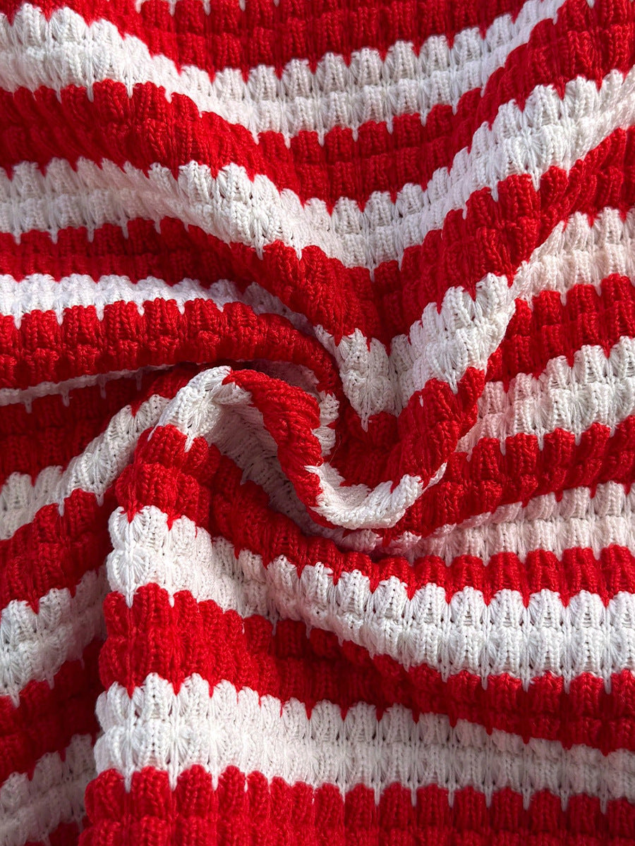 Playful striped vest shorts set