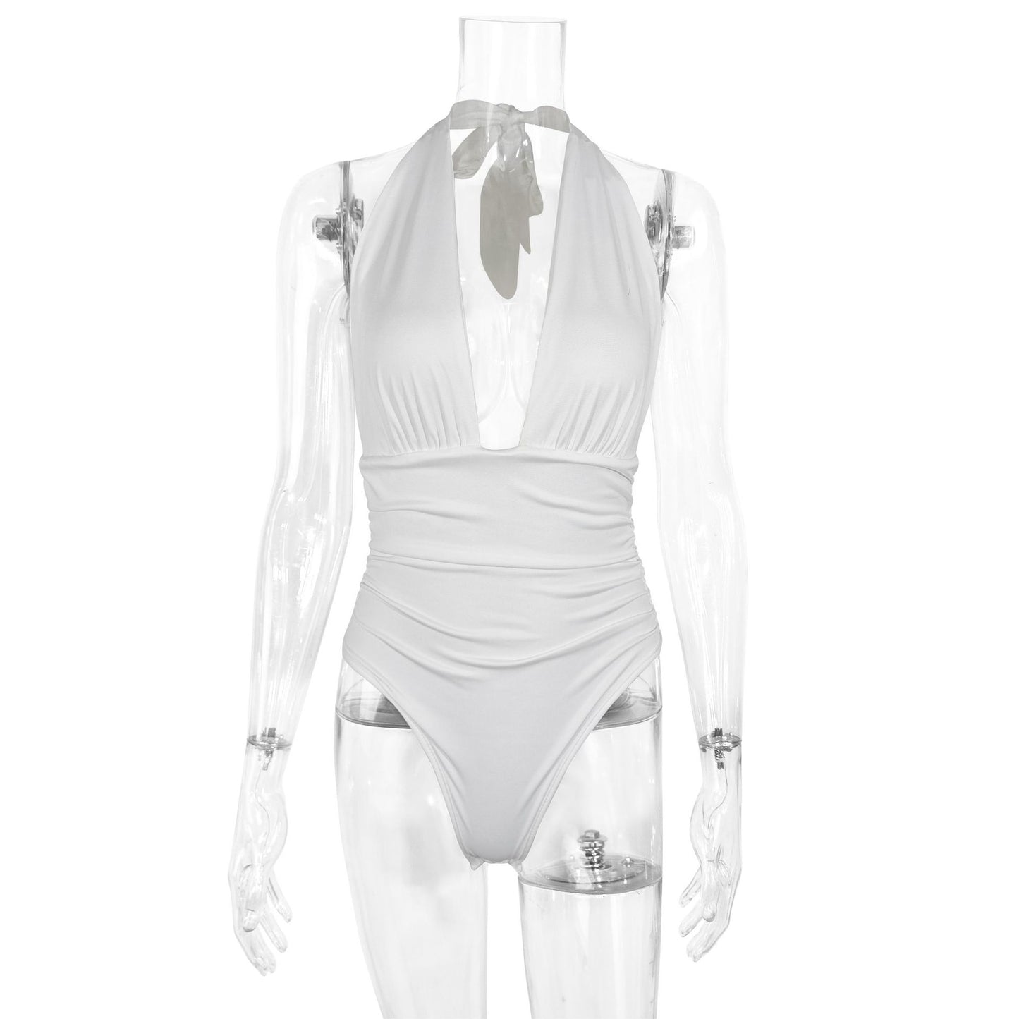 Hanging neck strap backless jumpsuit