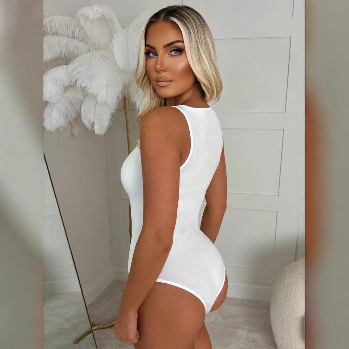 Tight fitting jumpsuit with suspenders