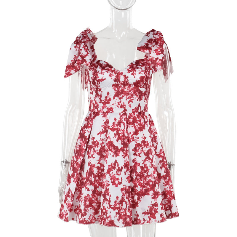 Temperament floral A-line skirt