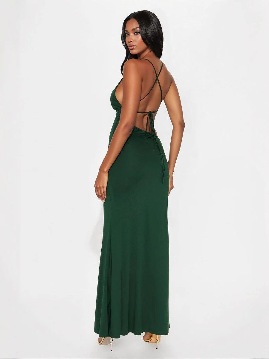 Sexy camisole slit dress