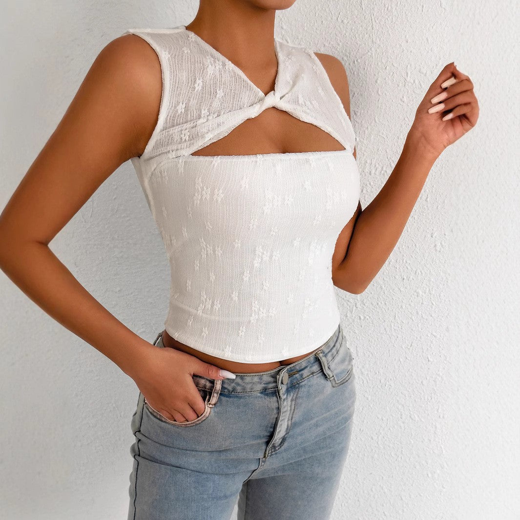Fashion lace sleeveless top