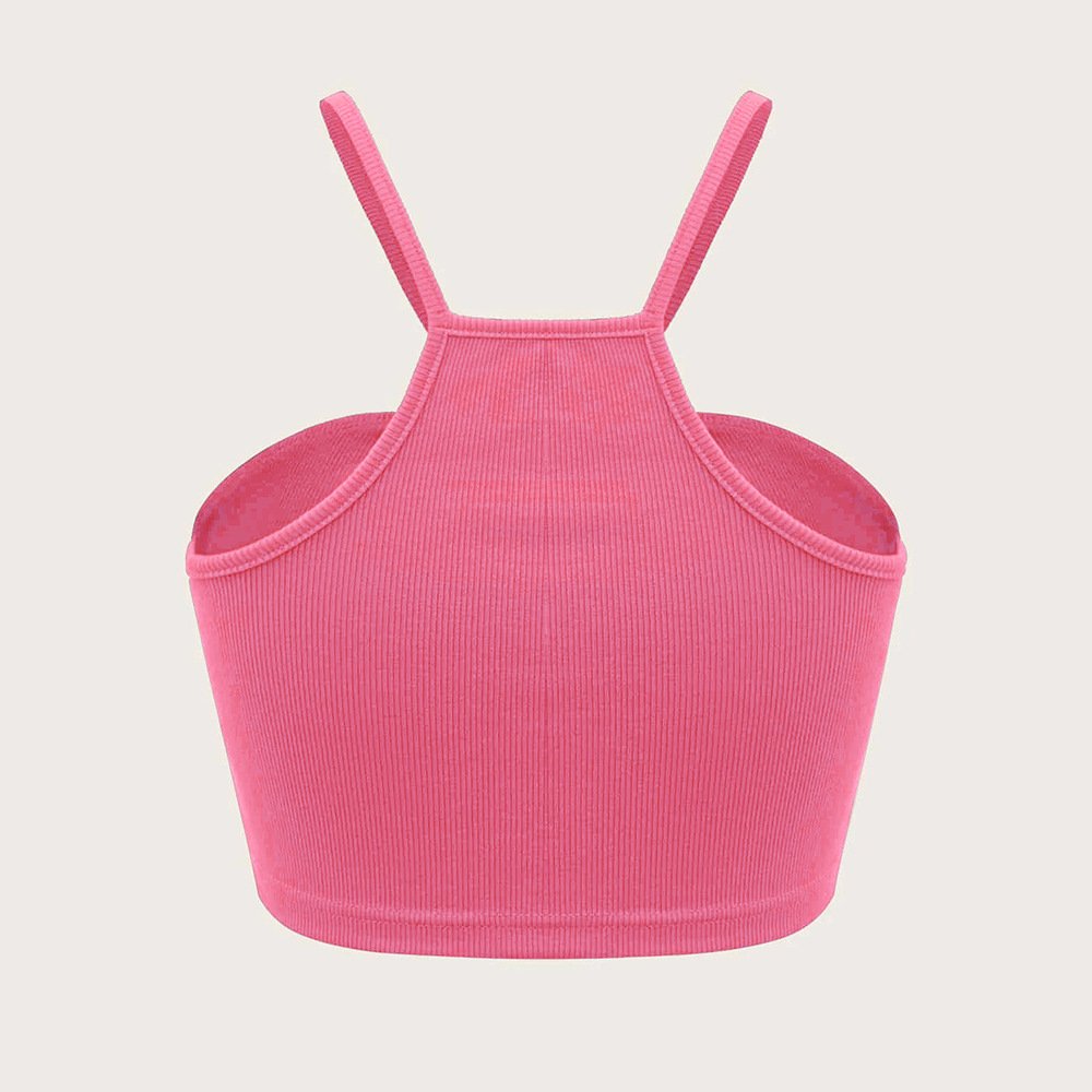 Slim Ultra Short Love Circle Sleeveless Vest Suspender Versatile Top