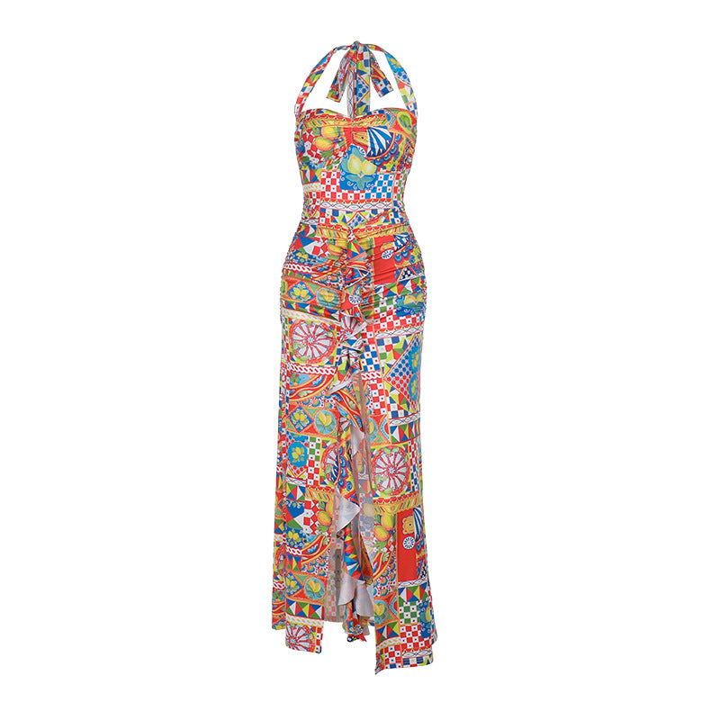 Urban style colorful long skirt